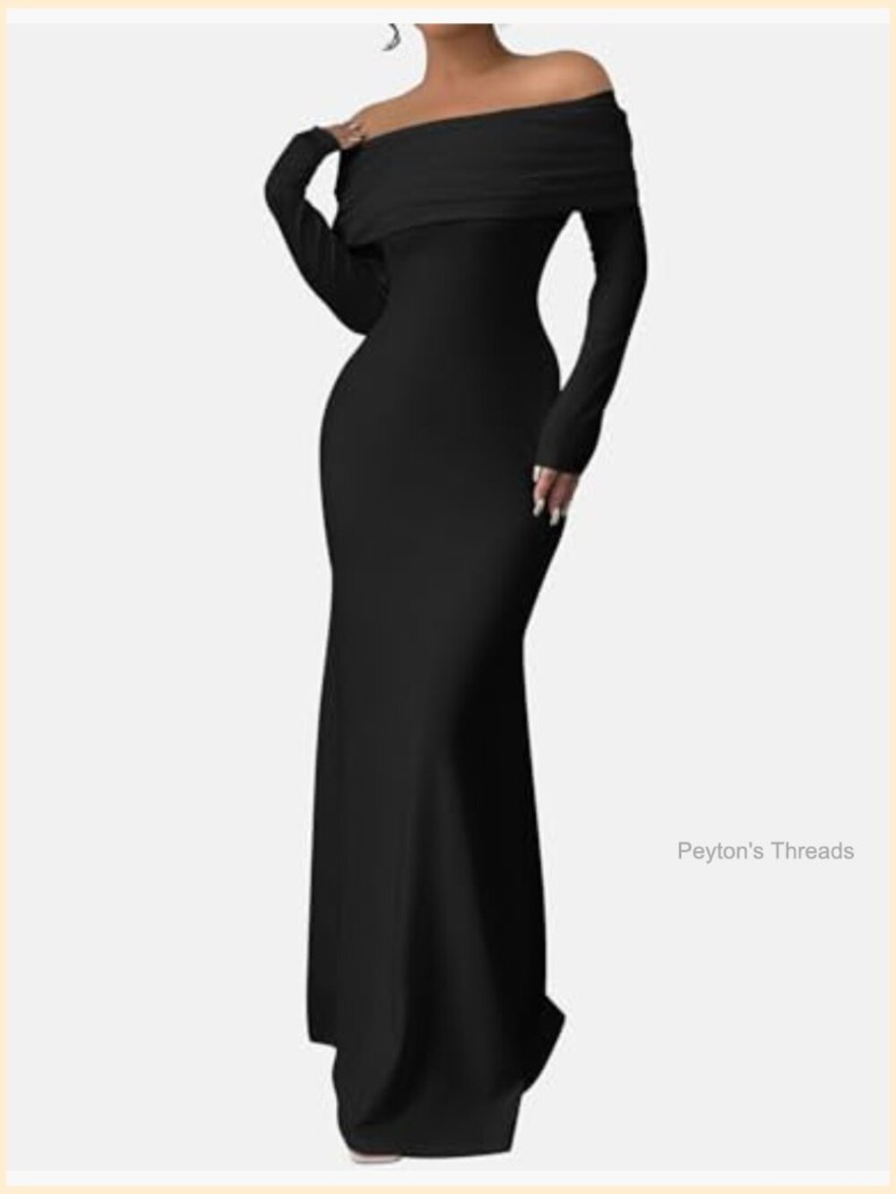 Ribbed Knit Bodycon Maxi Dress Off Shoulder Twist Back Cutout Fishtail Hem - Picture 4 of 6